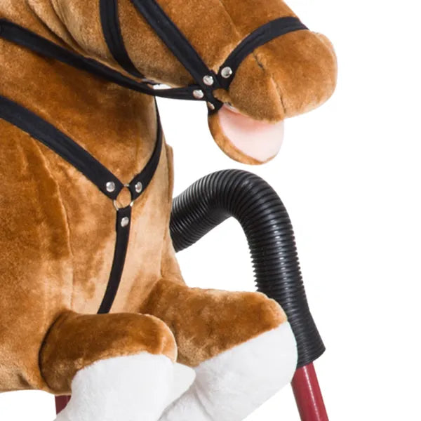 Kids Plush Rocking Horse Toy, Toddler Spring Rocker Rocking Horse With Realistic Sounds, for Children 3+ Years Old, Brown - product image 12