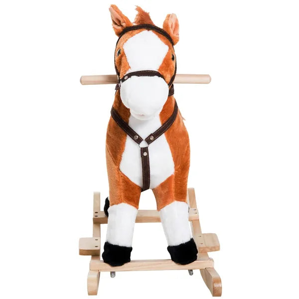 Kids Plush Rocking Horse, Wooden, Realistic Sounds, Moving Tail, Brown, Interactive Fun for Toddlers - product image 11