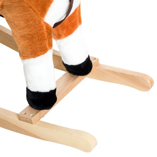 Kids Plush Rocking Horse, Wooden, Realistic Sounds, Moving Tail, Brown, Interactive Fun for Toddlers - product image 14