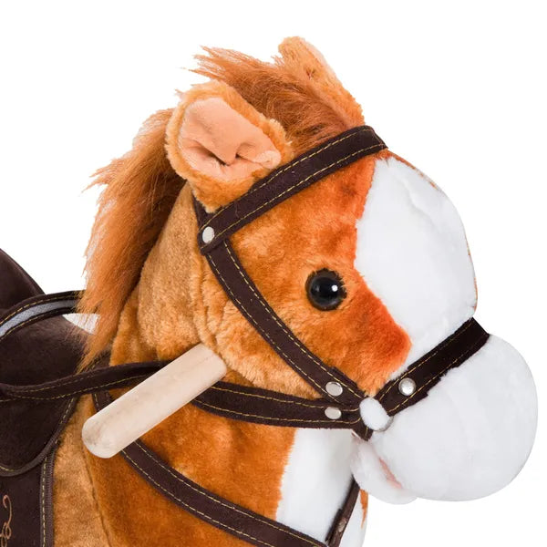 Kids Plush Rocking Horse, Wooden, Realistic Sounds, Moving Tail, Brown, Interactive Fun for Toddlers - product image 12