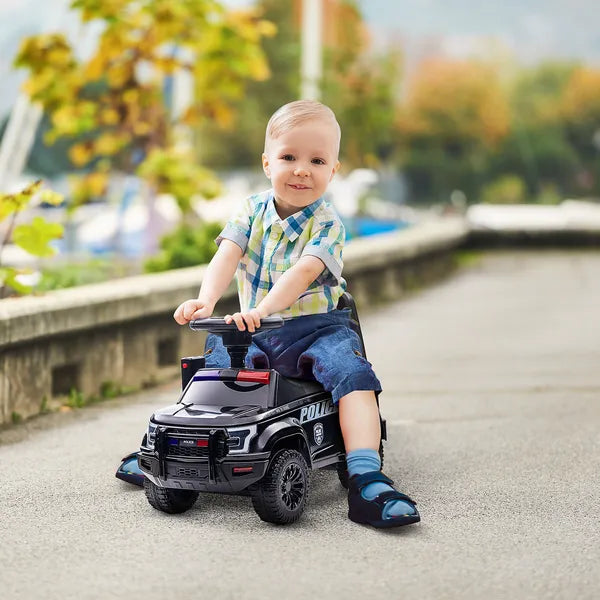 Kids Police Ride-On Push Car with Megaphone and Hidden Storage Black Ages 18-60 Months - product image 2