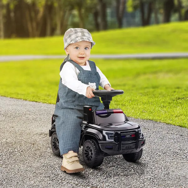 Kids Police Ride-On Push Car with Megaphone and Hidden Storage Black Ages 18-60 Months - product image 10