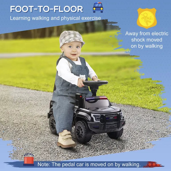 Kids Police Ride-On Push Car with Megaphone and Hidden Storage Black Ages 18-60 Months - product image 5