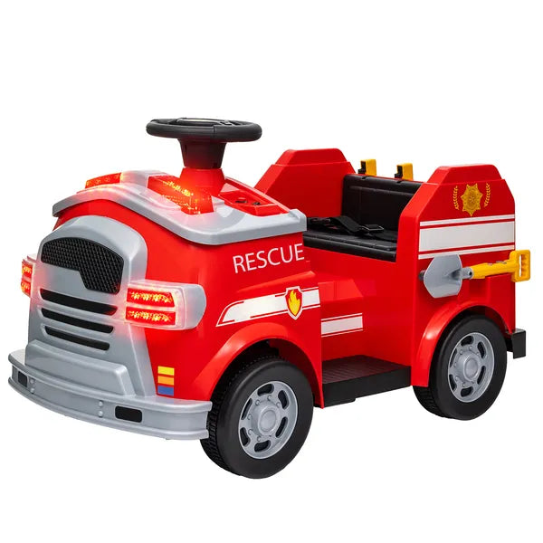 Qaba Kids Power Wheels Car, 12V Battery Powered Toddler Car with Siren, Flashing Lights Fire Extinguisher and Horn Music for Ages 3-5 - product image 1