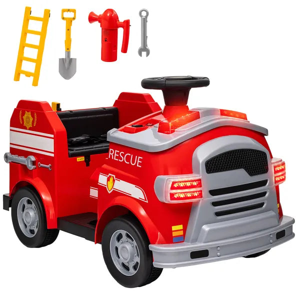 Qaba Kids Power Wheels Car, 12V Battery Powered Toddler Car with Siren, Flashing Lights Fire Extinguisher and Horn Music for Ages 3-5 - product image 11