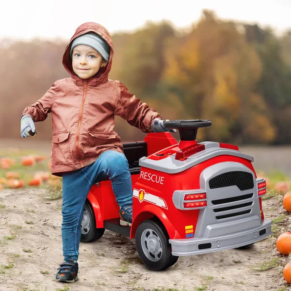 Qaba Kids Power Wheels Car, 12V Battery Powered Toddler Car with Siren, Flashing Lights Fire Extinguisher and Horn Music for Ages 3-5 - product image 10