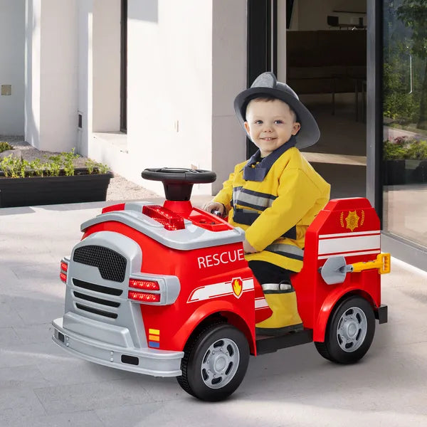 Qaba Kids Power Wheels Car, 12V Battery Powered Toddler Car with Siren, Flashing Lights Fire Extinguisher and Horn Music for Ages 3-5 - product image 2
