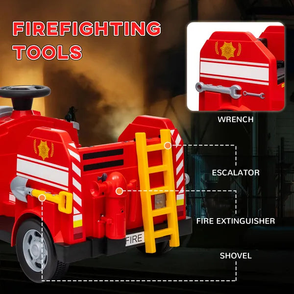 Qaba Kids Power Wheels Car, 12V Battery Powered Toddler Car with Siren, Flashing Lights Fire Extinguisher and Horn Music for Ages 3-5 - product image 5