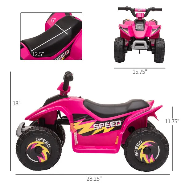 Aosom Kids Ride-On ATV 6V Four Wheeler Battery Operated Car with Forward Reverse Switch for Toddlers Pink - product image 3