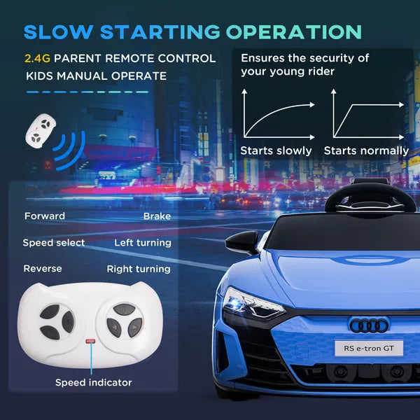 Kids 12V Electric Ride-On Car with Remote Control and Suspension Blue for Ages 3-5 - product image 6
