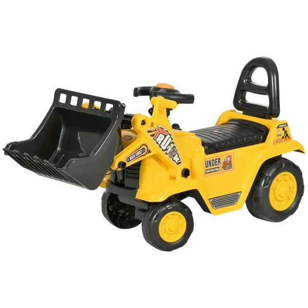 Kids Ride On Excavator Toy, Yellow Pull Cart Bulldozer with Bucket, Horn, Steering Wheel, for Toddler Fun - product image 16