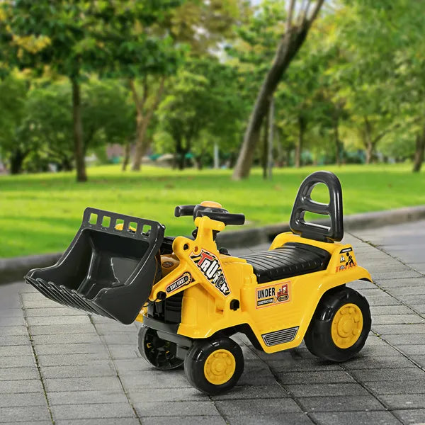 Kids Ride On Excavator Toy, Yellow Pull Cart Bulldozer with Bucket, Horn, Steering Wheel, for Toddler Fun - product image 15