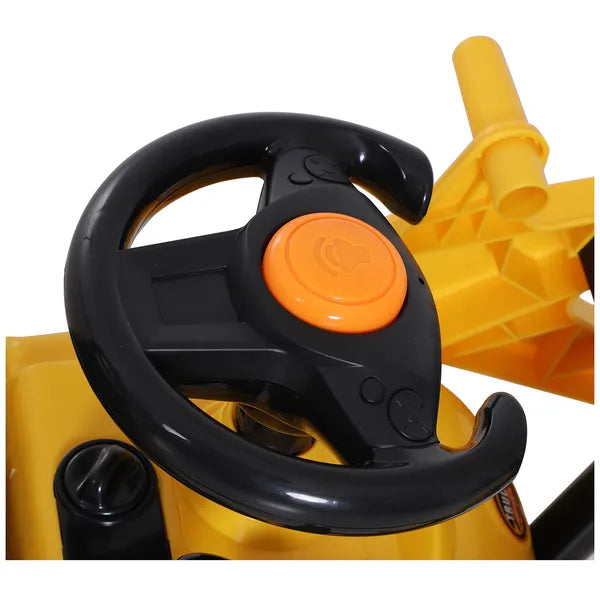 Kids Ride On Excavator Toy, Yellow Pull Cart Bulldozer with Bucket, Horn, Steering Wheel, for Toddler Fun - product image 9