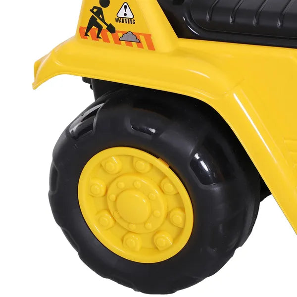 Kids Ride On Excavator Toy, Yellow Pull Cart Bulldozer with Bucket, Horn, Steering Wheel, for Toddler Fun - product image 14