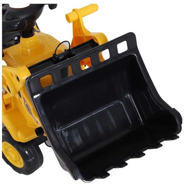 Kids Ride On Excavator Toy, Yellow Pull Cart Bulldozer with Bucket, Horn, Steering Wheel, for Toddler Fun - product image 10