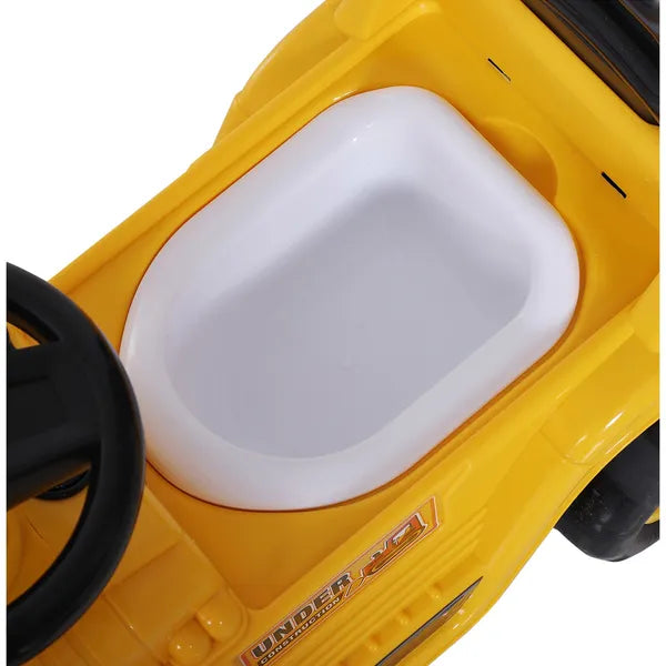 Kids Ride On Excavator Toy, Yellow Pull Cart Bulldozer with Bucket, Horn, Steering Wheel, for Toddler Fun - product image 12