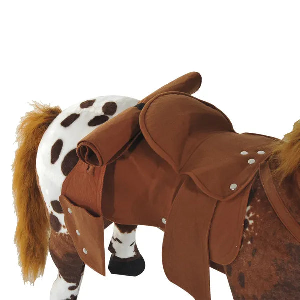 Qaba Kids Ride On Horse for Toddlers 3-5, with Realistic Sound, Stuffed Animal Horse Toy for Kids with Padding, Soft Feel, Brown - product image 8