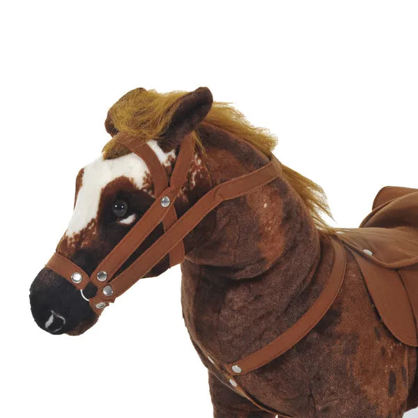 Qaba Kids Ride On Horse for Toddlers 3-5, with Realistic Sound, Stuffed Animal Horse Toy for Kids with Padding, Soft Feel, Brown - product image 9