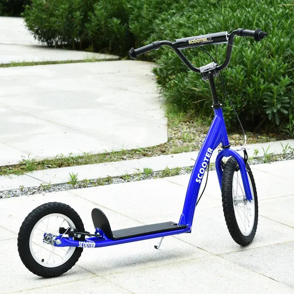 Aosom Kids Kick Scooter with Adjustable Handlebar Dual Brakes and Inflatable Wheels Blue Ages 5+ - product image 10