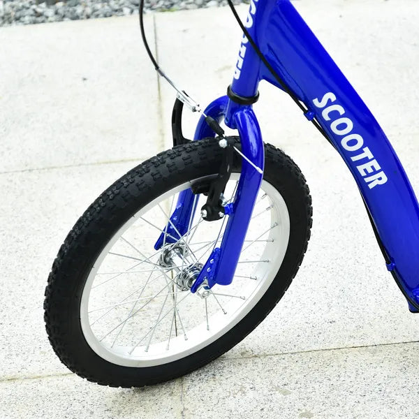 Aosom Kids Kick Scooter with Adjustable Handlebar Dual Brakes and Inflatable Wheels Blue Ages 5+ - product image 8