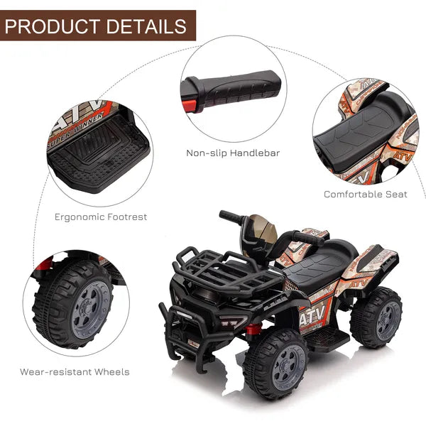 Kids Ride On Motorcycle 6V Battery Powered with Headlights Music Black for 18-36 Months - product image 5