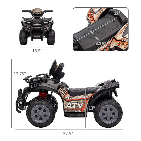 Kids Ride On Motorcycle 6V Battery Powered with Headlights Music Black for 18-36 Months - product image 3