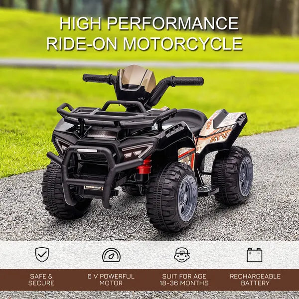 Kids Ride On Motorcycle 6V Battery Powered with Headlights Music Black for 18-36 Months - product image 4