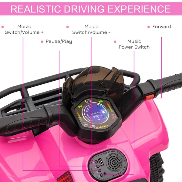 Kids Ride On Motorcycle 6V Battery Powered with Real Working Headlights for Toddlers 18-36 Months Pink - product image 6
