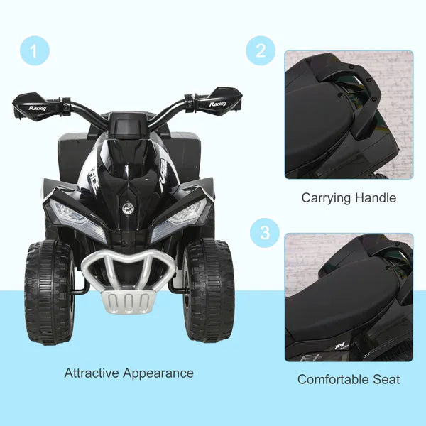 Aosom Kids Ride On Push Car 4 Wheels Music Light Foot-to-Floor Black for 18-36 Months - product image 7