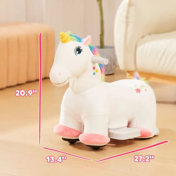 Kids Ride on Unicorn, 6V Battery Powered Electric Ride on Animal Toy w/ Music Forward, Foot Pedal for Aged 18-36 Months - product image 3