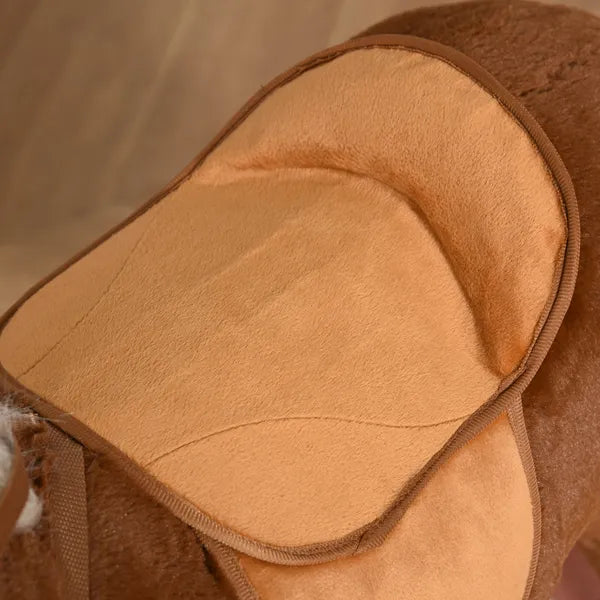 Kids Ride-on Walking Horse with Easy Rolling Wheels, Soft Huggable Body, Large Size for Kids 5-16 Years, Brown - product image 9