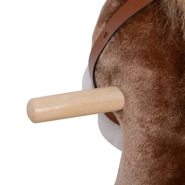 Kids Rocking Horse with Soft Plush Body, Wooden Base, Handle Grip, for 3+ Years - product image 8