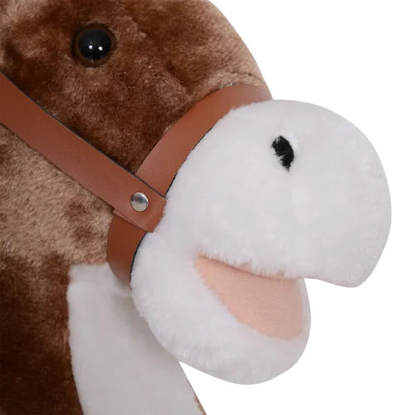 Kids Rocking Horse with Soft Plush Body, Wooden Base, Handle Grip, for 3+ Years - product image 9