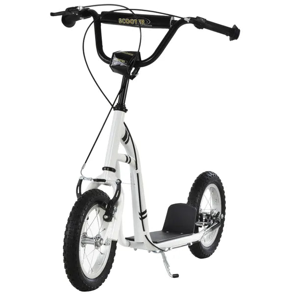 Aosom Kids Scooter Youth Scooter for 5+ with Dual Brakes, 12-Inch Inflatable Wheels, Outdoor Ride-On Toy, White - product image 11