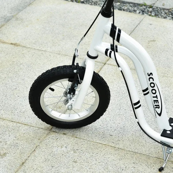 Aosom Kids Scooter Youth Scooter for 5+ with Dual Brakes, 12-Inch Inflatable Wheels, Outdoor Ride-On Toy, White - product image 8