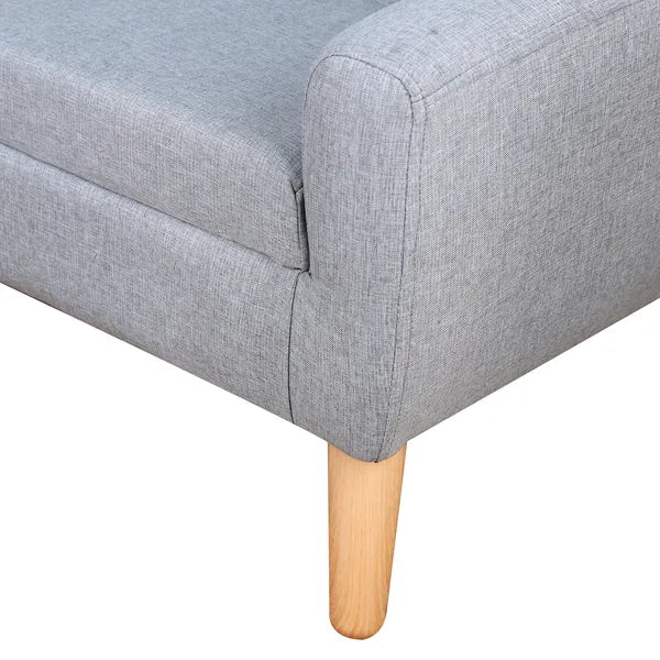 Kids Sofa Gray 2-Seat Comfortable Linen Fabric Wooden Frame Child Couch for Ages 3-6 Playroom Furniture - product image 7