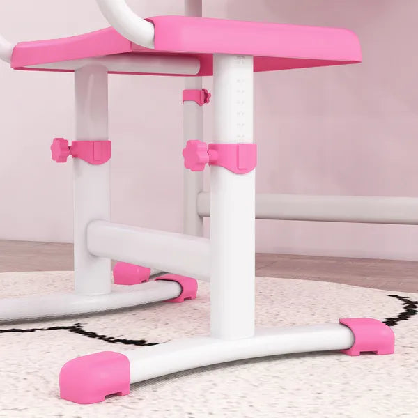 Kids Table and Chair Set with USB Light, Storage Drawer, Pink - product image 9
