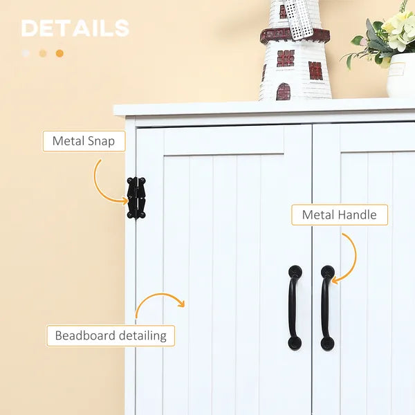HOMCOM Kitchen Pantry Cabinet Storage. Floor Storage Cabinet, Cupboard Organizer with Adjustable Shelves and 4-Doors, White - product image 7