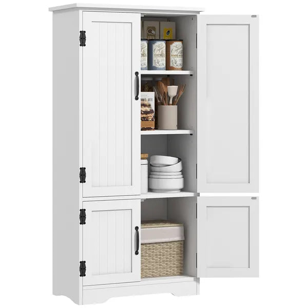 HOMCOM Kitchen Pantry Cabinet Storage. Floor Storage Cabinet, Cupboard Organizer with Adjustable Shelves and 4-Doors, White - product image 15