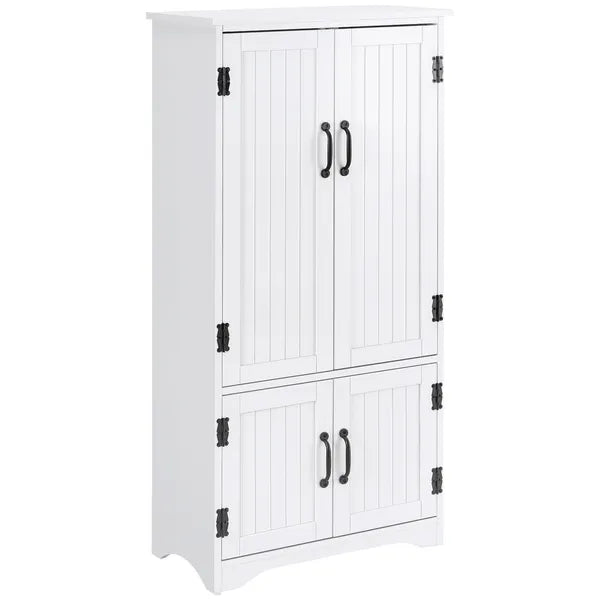 HOMCOM Kitchen Pantry Cabinet Storage. Floor Storage Cabinet, Cupboard Organizer with Adjustable Shelves and 4-Doors, White - product image 16