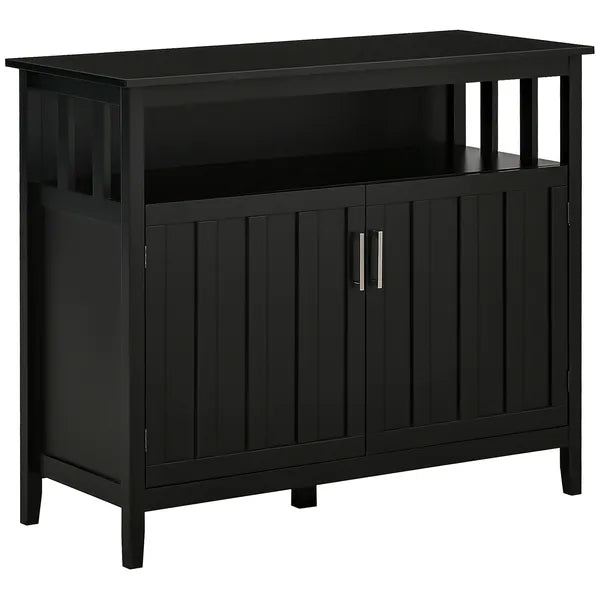 Kitchen Sideboard Buffet Cabinet with 2 Doors Adjustable Shelves for Entryway Living Room Black - product image 1