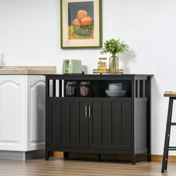 Kitchen Sideboard Buffet Cabinet with 2 Doors Adjustable Shelves for Entryway Living Room Black - product image 10