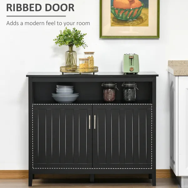 Kitchen Sideboard Buffet Cabinet with 2 Doors Adjustable Shelves for Entryway Living Room Black - product image 7