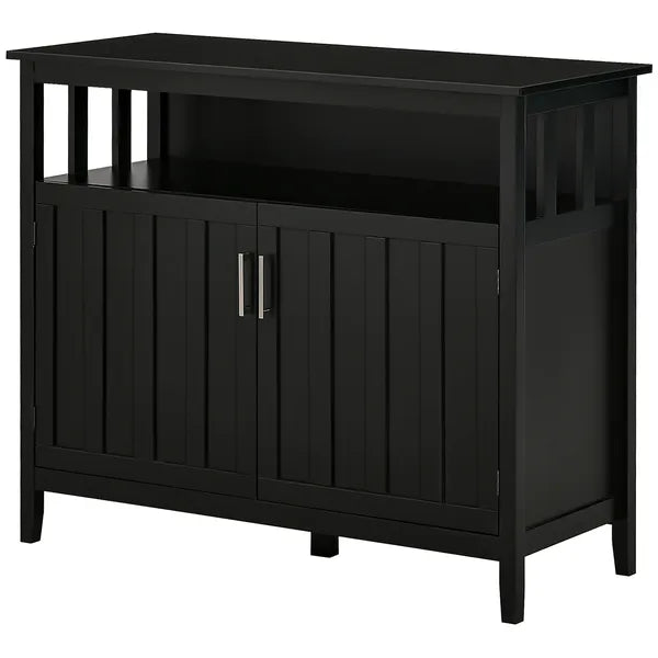Kitchen Sideboard Buffet Cabinet with 2 Doors Adjustable Shelves for Entryway Living Room Black - product image 11