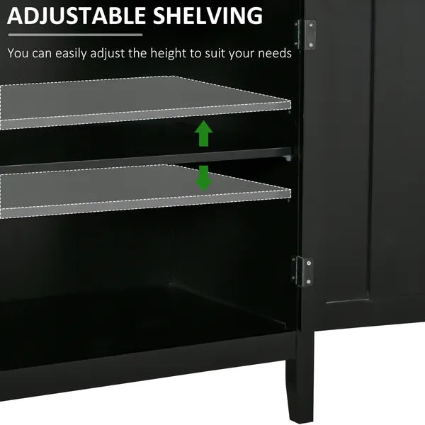 Kitchen Sideboard Buffet Cabinet with 2 Doors Adjustable Shelves for Entryway Living Room Black - product image 8