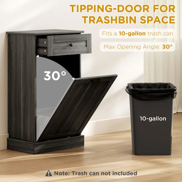 Kitchen Tilt Out Trash Bin Cabinet Free Standing Storage Cabinet with Drawer, Charcoal Gray - product image 4