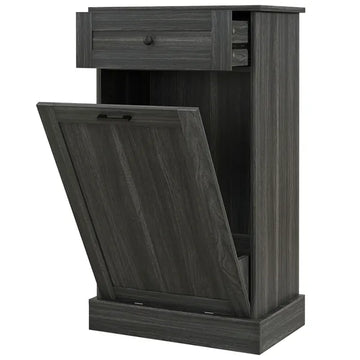 Kitchen Tilt Out Trash Bin Cabinet Free Standing Storage Cabinet with Drawer, Charcoal Gray - product image 1