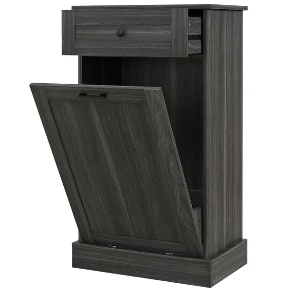 Kitchen Tilt Out Trash Bin Cabinet Free Standing Storage Cabinet with Drawer, Charcoal Gray - product image 1