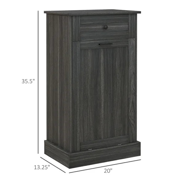 Kitchen Tilt Out Trash Bin Cabinet Free Standing Storage Cabinet with Drawer, Charcoal Gray - product image 3