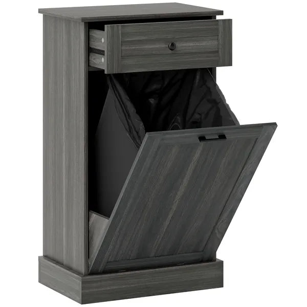 Kitchen Tilt Out Trash Bin Cabinet Free Standing Storage Cabinet with Drawer, Charcoal Gray - product image 11